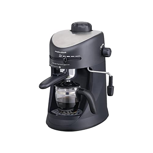 Morphy Richards New Europa 800-Watt Espresso and Cappuccino 4-Cup Coffee Maker (Black)