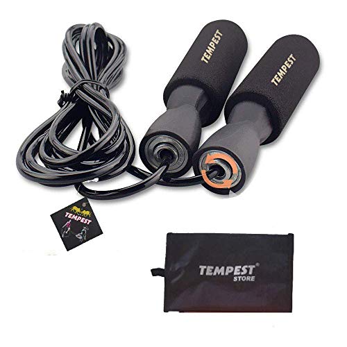 TEMPEST Adjustable Length Skipping Rope for Men, Women, Kids and Girls, Gym Training, Exercise and Workout with Free Personal Gym Carry Bag