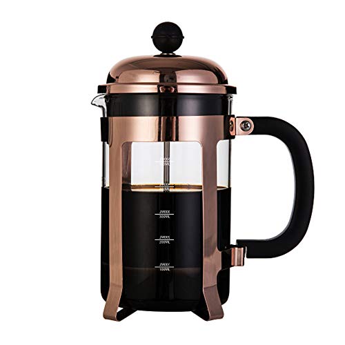 InstaCuppa French Press Coffee Maker with 4 Part Superior Filtration 600 ML, Copper